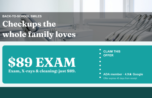 Dental practice postcard template — a new-patient exam special