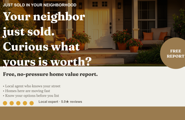 Real estate postcard template — a just-sold home-value offer